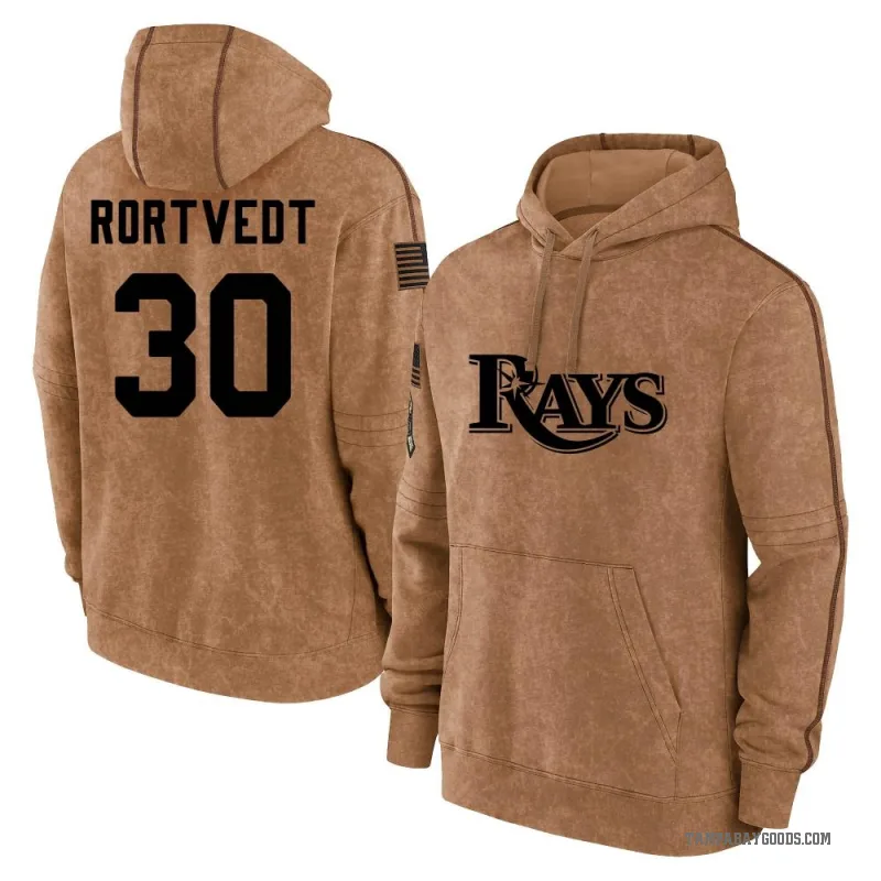 Ben Rortvedt Youth Brown Tampa Bay Rays 2023 Salute to Service Club Pullover Hoodie