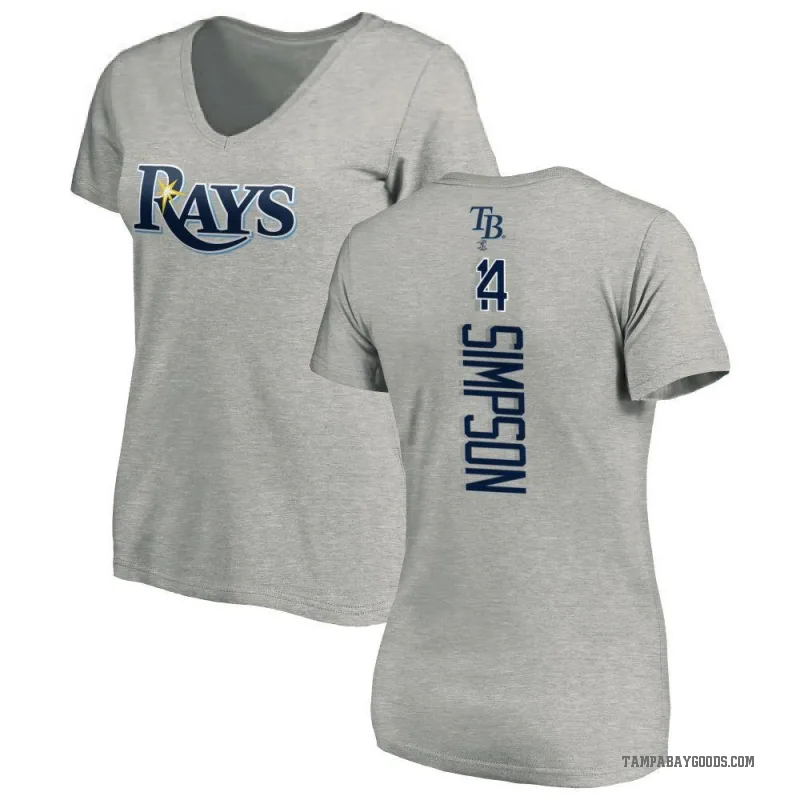 Chandler Simpson Women's Ash Tampa Bay Rays Backer Slim Fit T-Shirt -