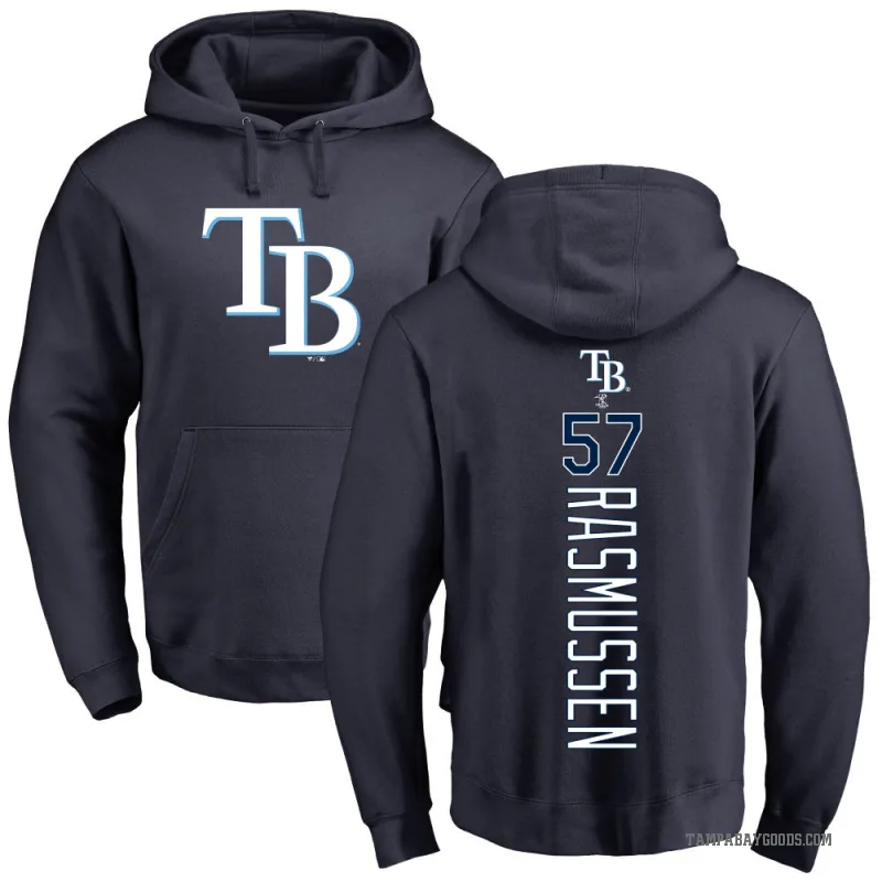 Drew Rasmussen Men's Navy Tampa Bay Rays Backer Pullover Hoodie