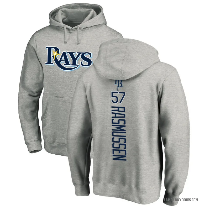 Drew Rasmussen Men's Tampa Bay Rays Ash Backer Pullover Hoodie