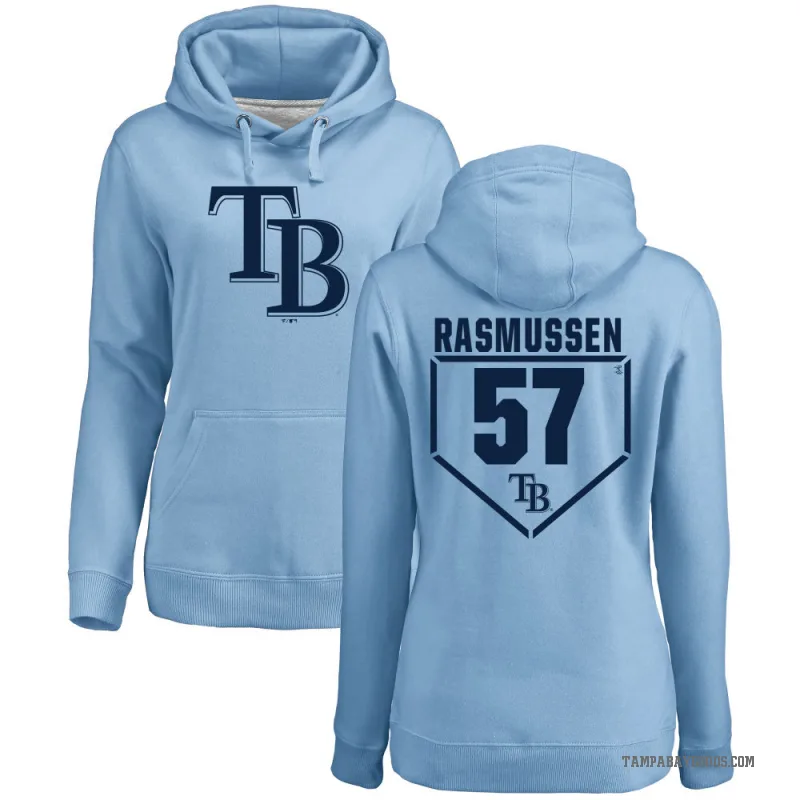 Drew Rasmussen Women's LightBlue Tampa Bay Rays Branded RBI Pullover Hoodie - Light Blue