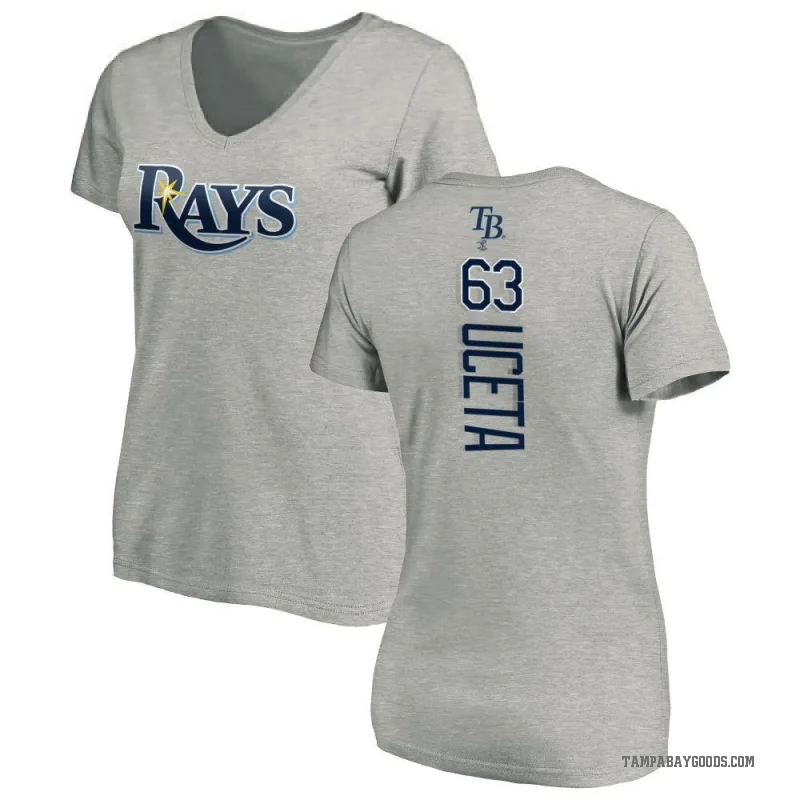 Edwin Uceta Women's Ash Tampa Bay Rays Backer Slim Fit T-Shirt -