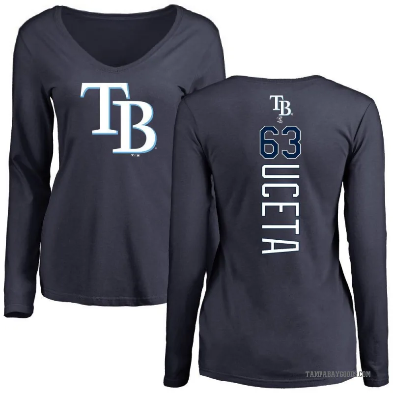 Edwin Uceta Women's Navy Tampa Bay Rays Backer Slim Fit Long Sleeve T-Shirt -