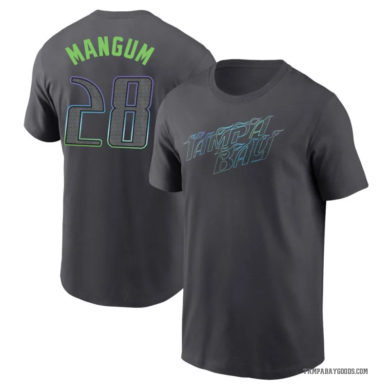 Jake Mangum Men's Charcoal Tampa Bay Rays 2024 City Connect T-Shirt