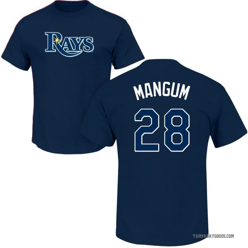 Jake Mangum Men's Navy Tampa Bay Rays Roster T-Shirt -