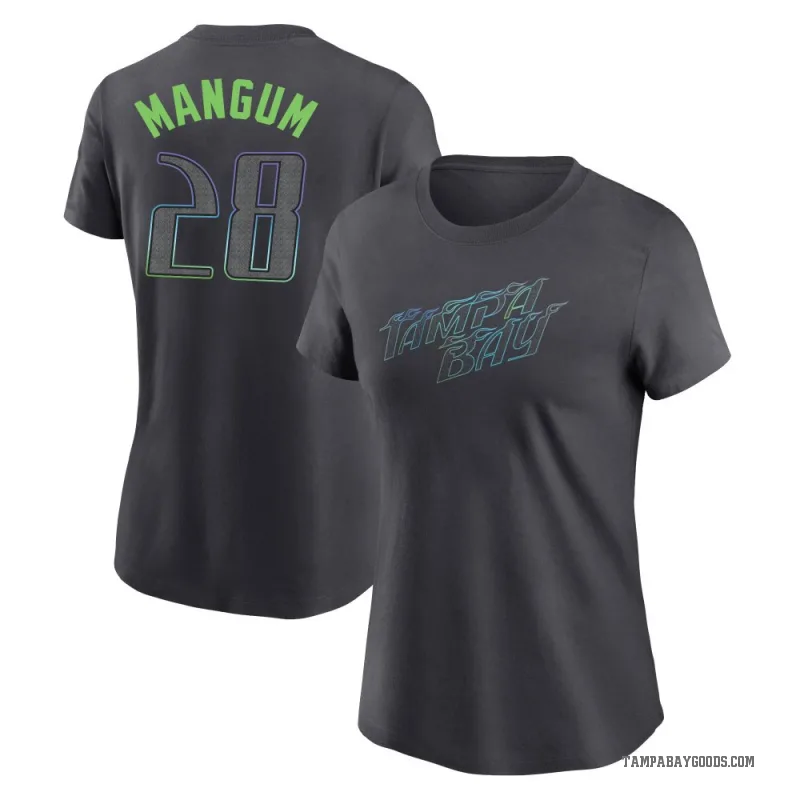 Jake Mangum Women's Charcoal Tampa Bay Rays 2024 City Connect T-Shirt