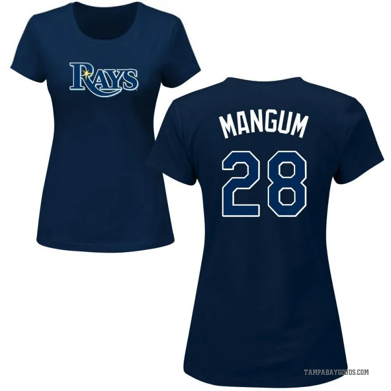 Jake Mangum Women's Navy Tampa Bay Rays Roster T-Shirt -