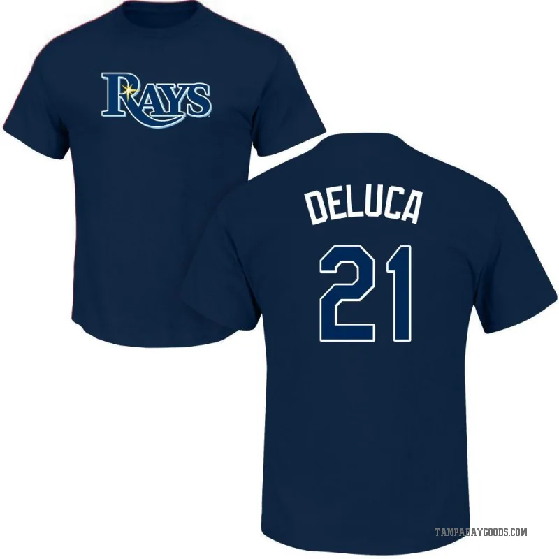 Jonny DeLuca Men's Navy Tampa Bay Rays Roster T-Shirt -