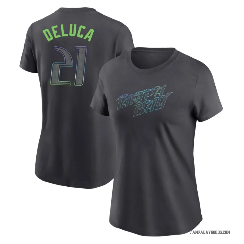Jonny DeLuca Women's Charcoal Tampa Bay Rays 2024 City Connect T-Shirt