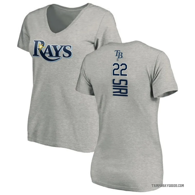 Jose Siri Women's Ash Tampa Bay Rays Backer Slim Fit T-Shirt -