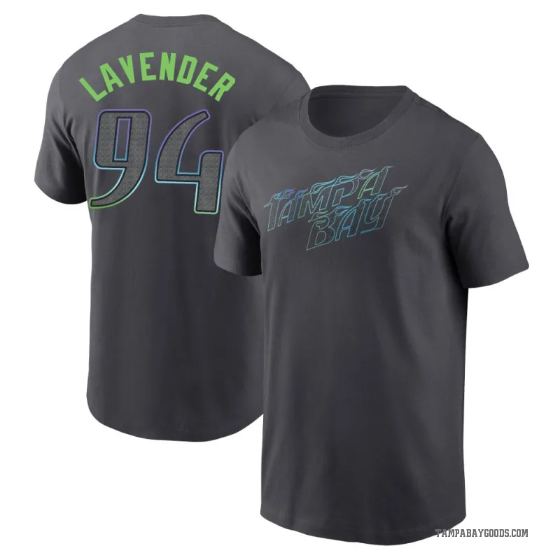 Nathan Lavender Men's Charcoal Tampa Bay Rays 2024 City Connect T-Shirt