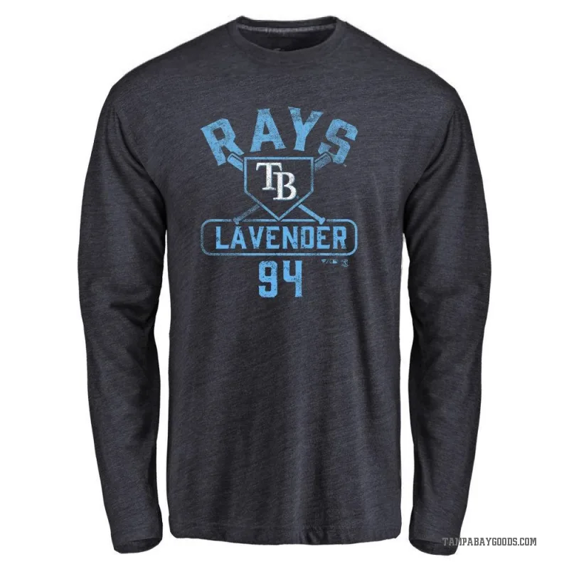 Nathan Lavender Men's Navy Tampa Bay Rays Base Runner Long Sleeve T-Shirt -