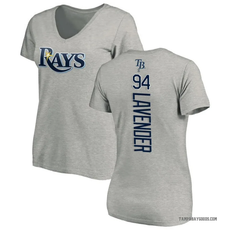 Nathan Lavender Women's Ash Tampa Bay Rays Backer Slim Fit T-Shirt -