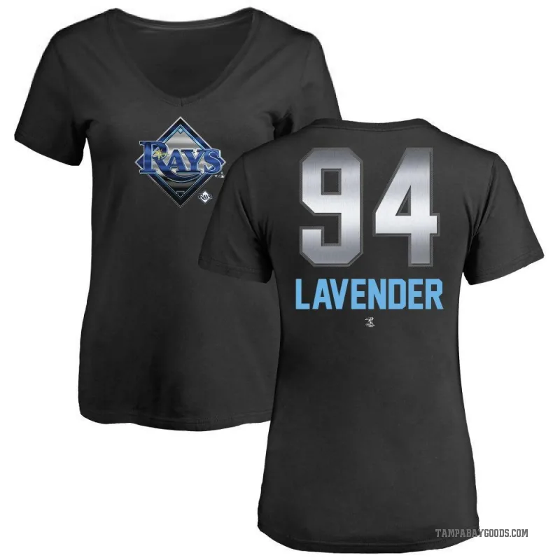 Nathan Lavender Women's Black Tampa Bay Rays Midnight Mascot V-Neck T-Shirt -