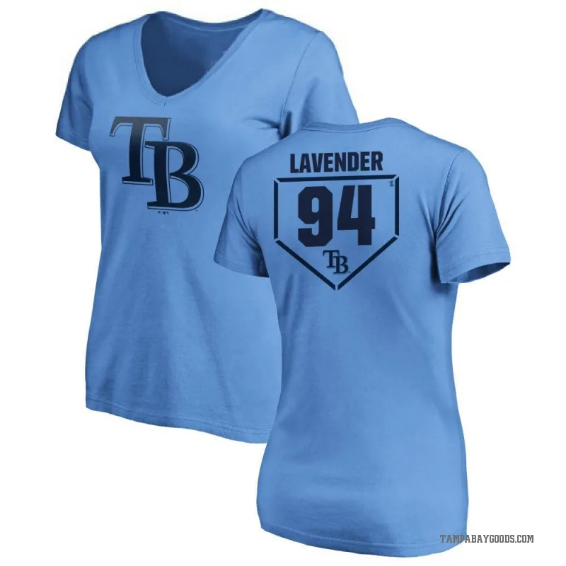 Nathan Lavender Women's LightBlue Tampa Bay Rays RBI Slim Fit V-Neck T-Shirt - Light Blue