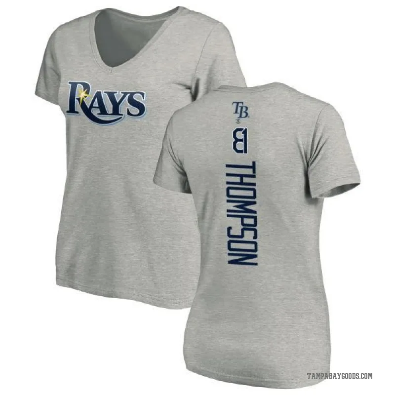 Ryan Thompson Women's Ash Tampa Bay Rays Backer Slim Fit T-Shirt -