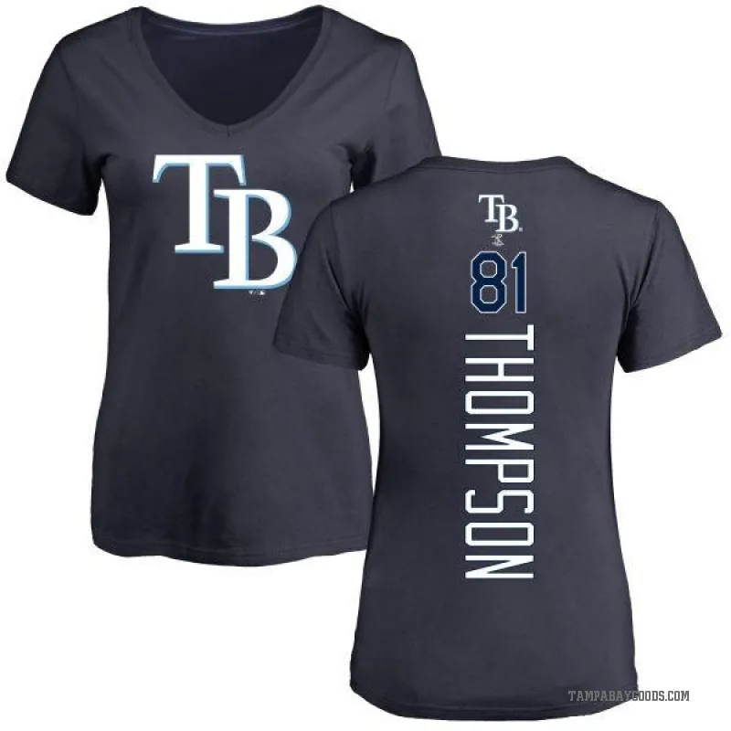 Ryan Thompson Women's Navy Tampa Bay Rays Backer Slim Fit T-Shirt -