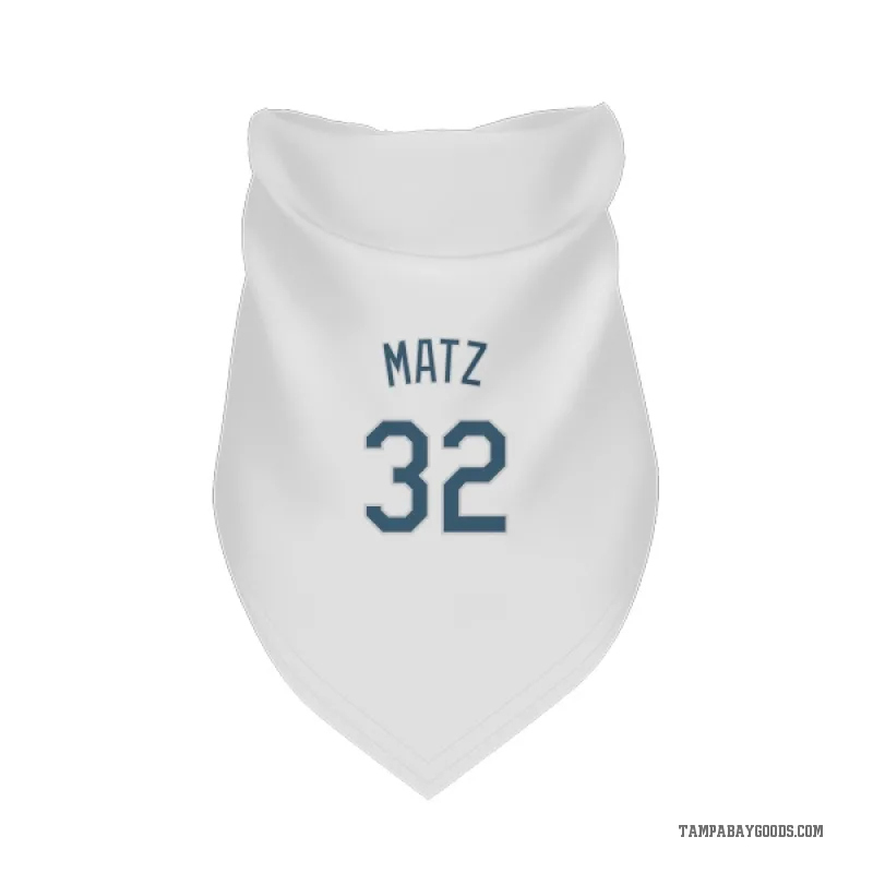 Steven Matz  White Tampa Bay Rays  Cat & Dog Pet Bandana