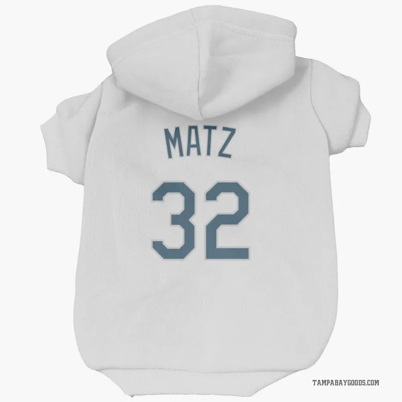 Steven Matz  White Tampa Bay Rays  Cat & Dog Pet Hoodie