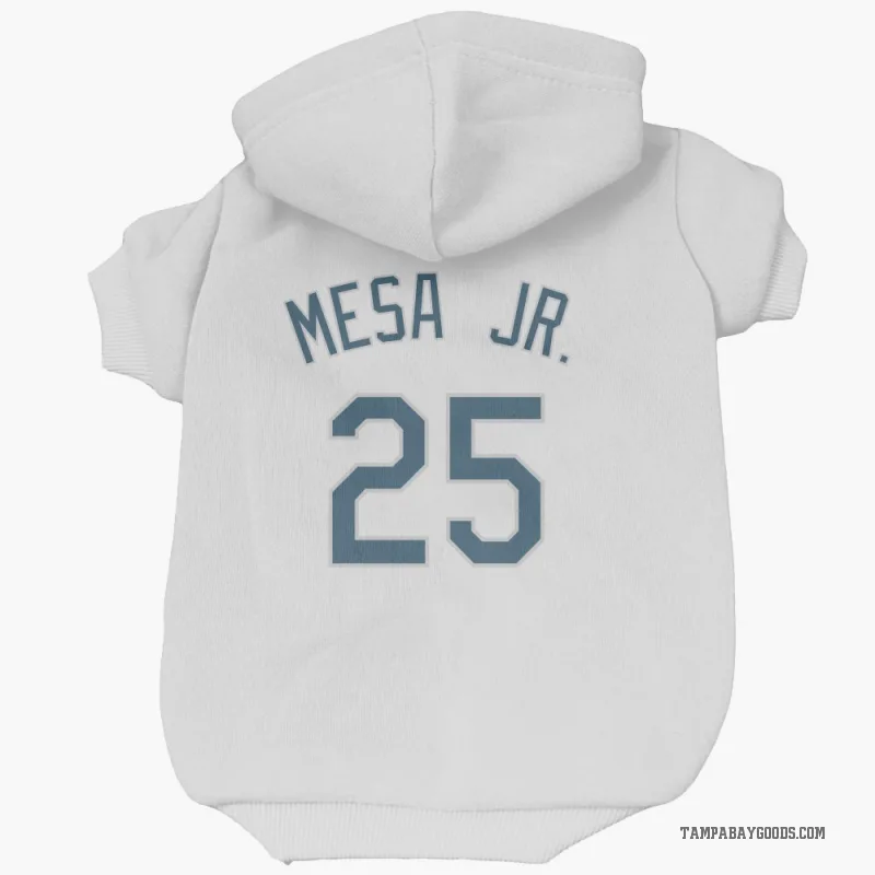 Victor Mesa Jr.  White Tampa Bay Rays  Cat & Dog Pet Hoodie