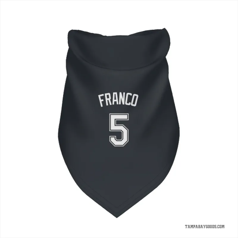 Wander Franco Black Tampa Bay Rays Cat & Dog Pet Bandana