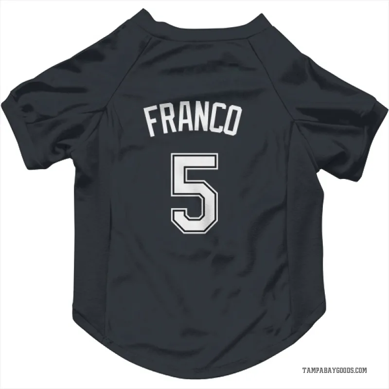 Wander Franco Black Tampa Bay Rays Cat & Dog Pet Jersey