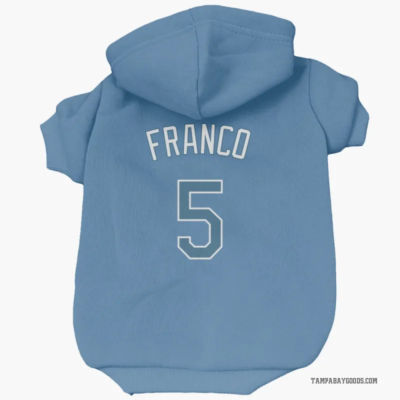 Wander Franco Light Blue Tampa Bay Rays Cat & Dog Pet Hoodie