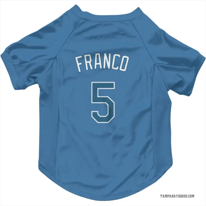Wander Franco  Light Blue Tampa Bay Rays  Cat & Dog Pet Jersey