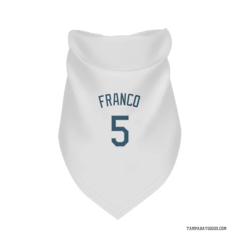Wander Franco White Tampa Bay Rays Cat & Dog Pet Bandana