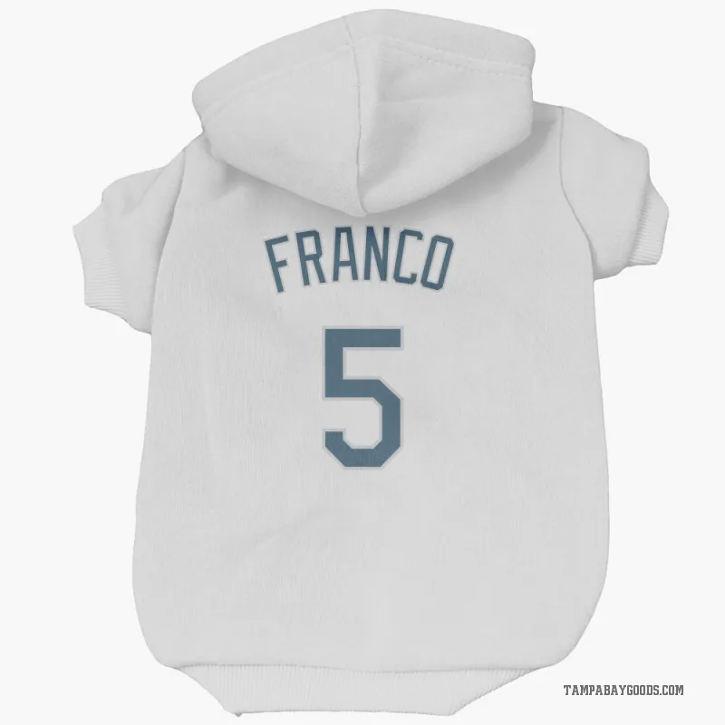 Wander Franco White Tampa Bay Rays Cat & Dog Pet Hoodie