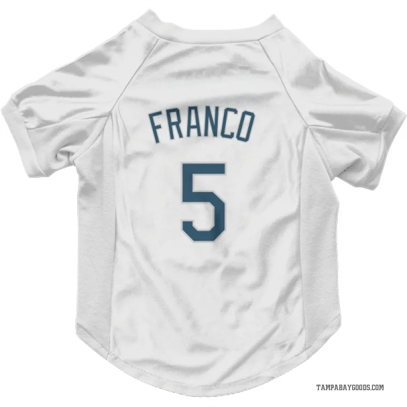 Wander Franco White Tampa Bay Rays Cat & Dog Pet Jersey